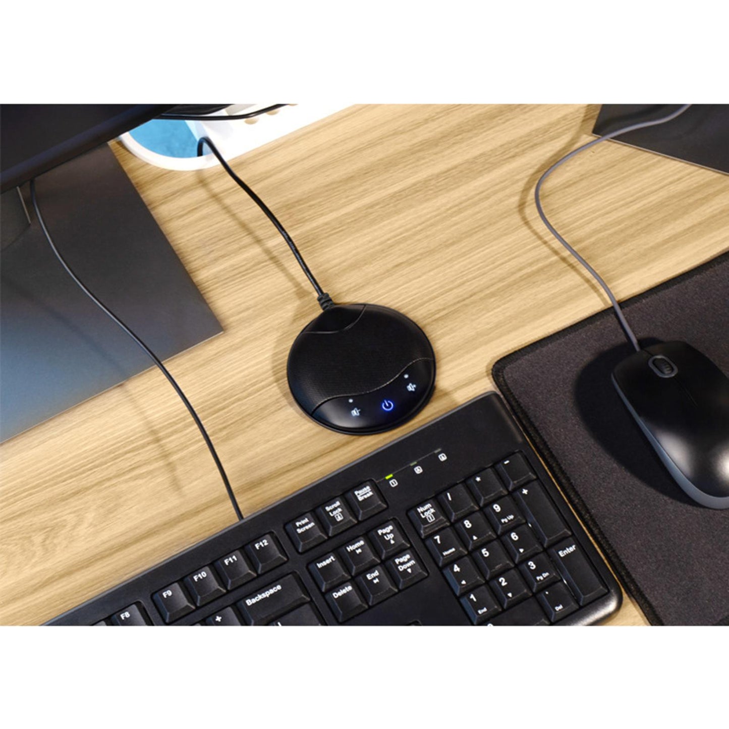 Conference Microphone Pickup PC Mic For Desk Plastic Compact Black