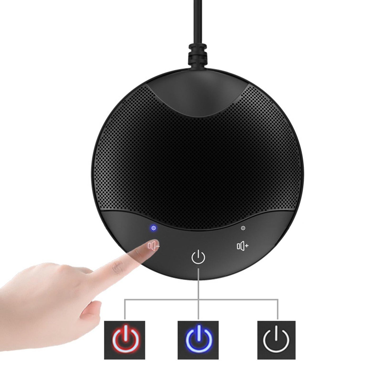 Conference Microphone Pickup PC Mic For Desk Plastic Compact Black