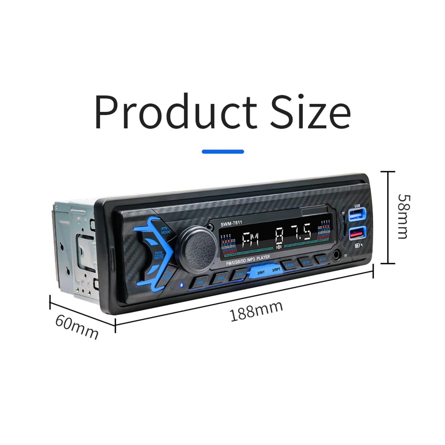 Car 12V Bluetooth USB MP3 Player WMA Player Receiver with Remote Control