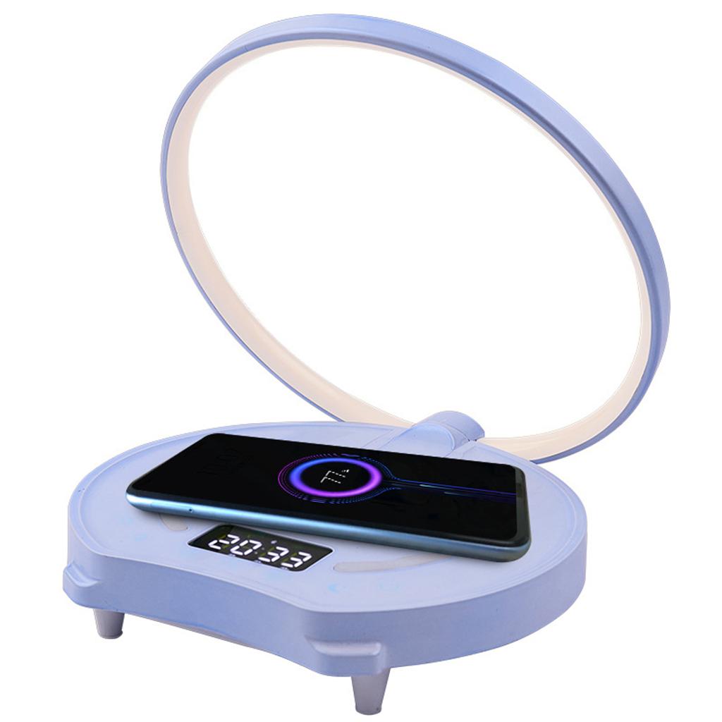 Bedside Lamp Bluetooth Speaker LED Table Lamp Modern Reading Lamp Purple