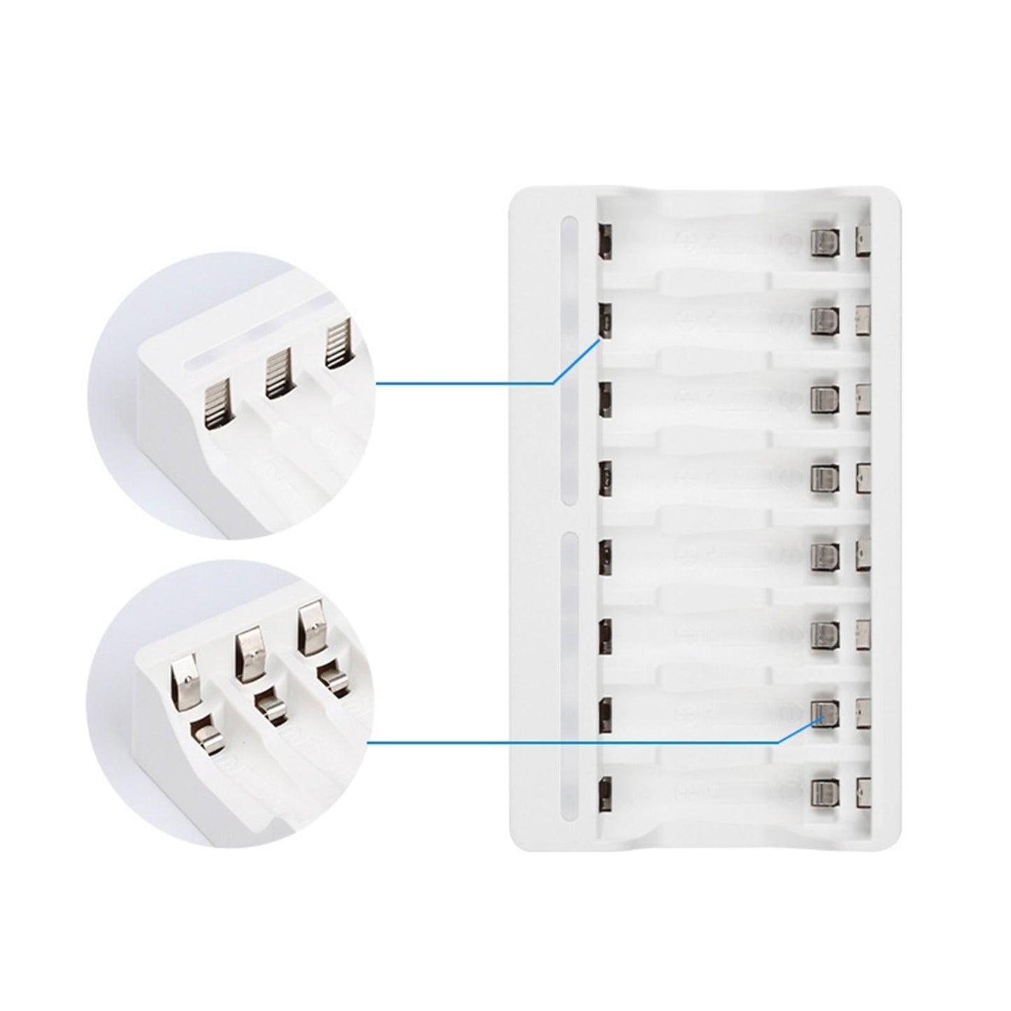 8 Slot Battery Charger For AA AAA Rechargeable Ni-MH Ni-CD Li-Ion Batteries