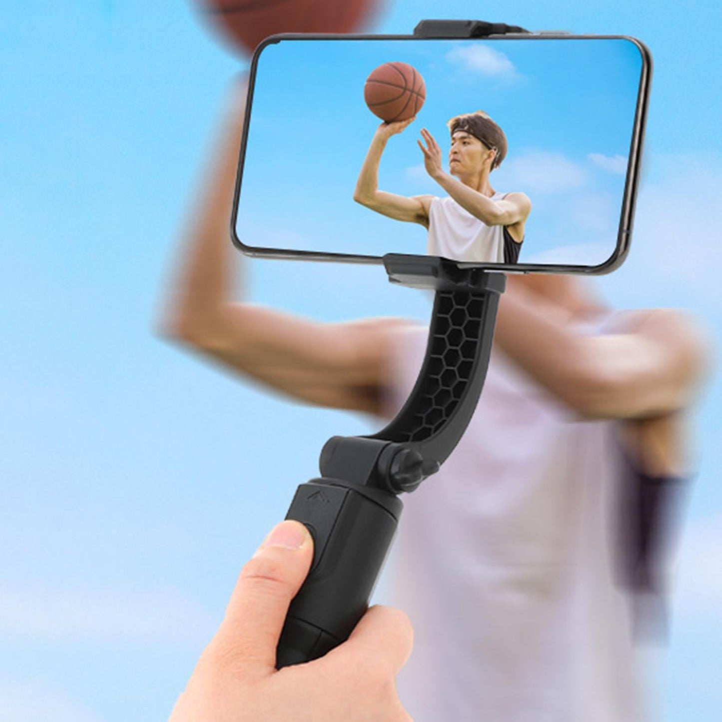 Extendable Handheld Gimbal Stabilizer Pan-tilt Tripod with Remote Pink