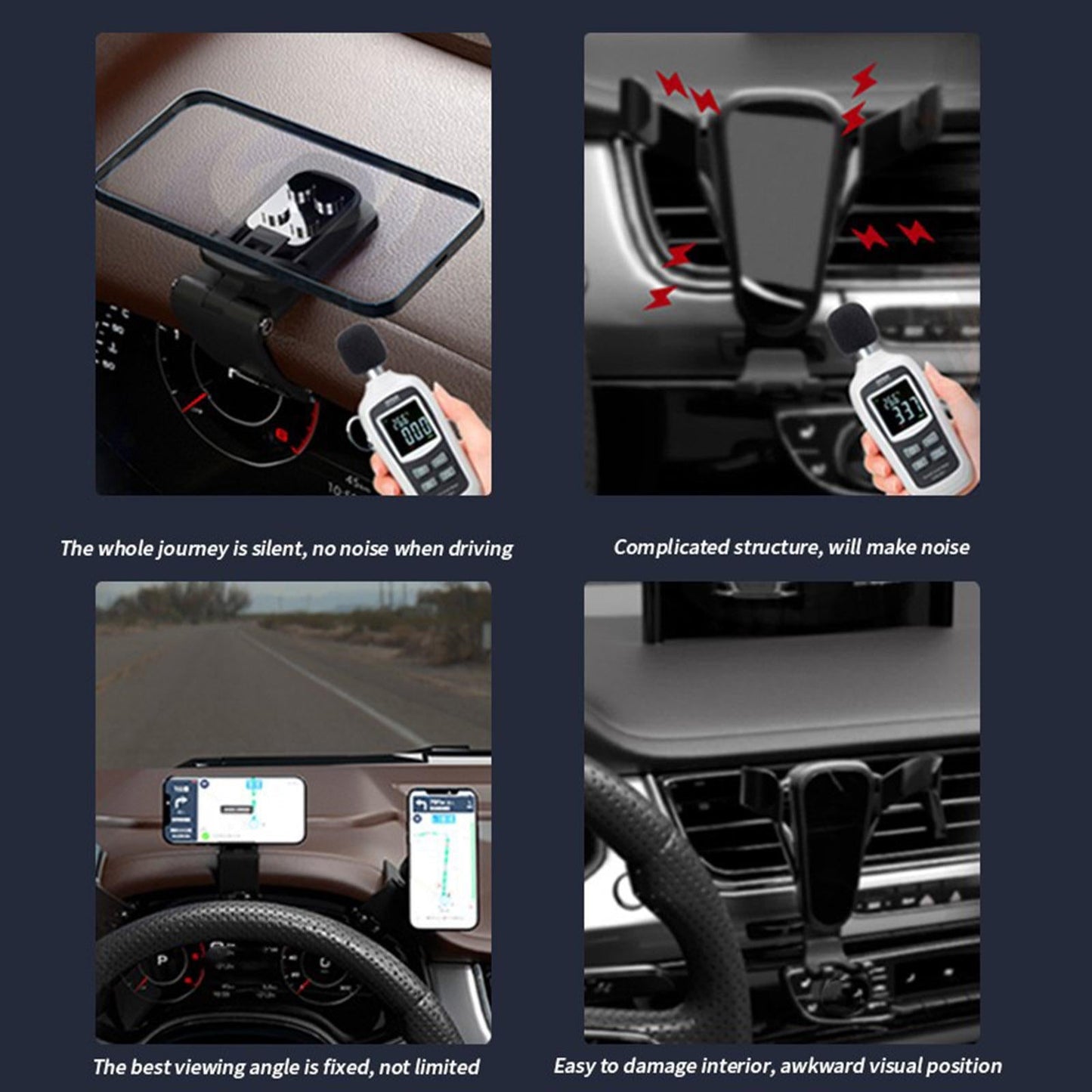 Car Magnetic Dashboard Stand Mount Holder Universal for Mobile Cell Phone Black