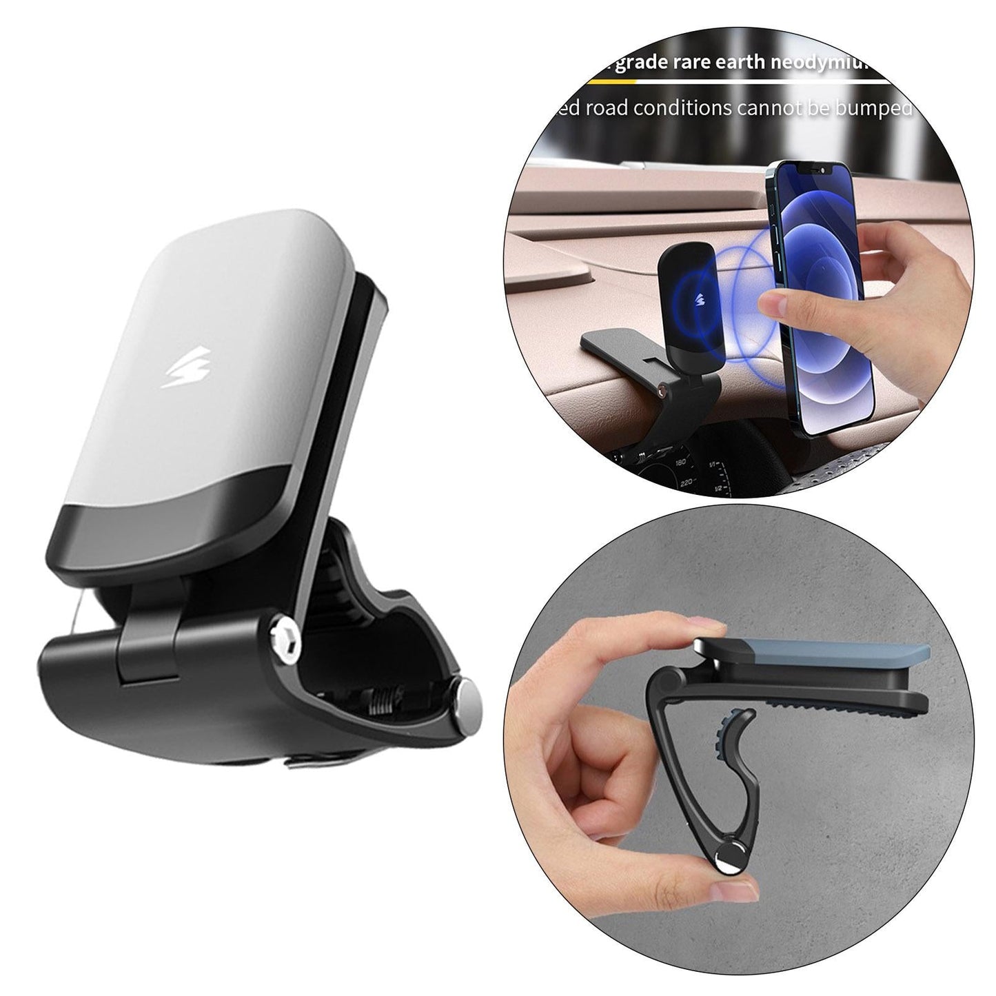 Car Magnetic Dashboard Stand Mount Holder Universal for Mobile Cell Phone White