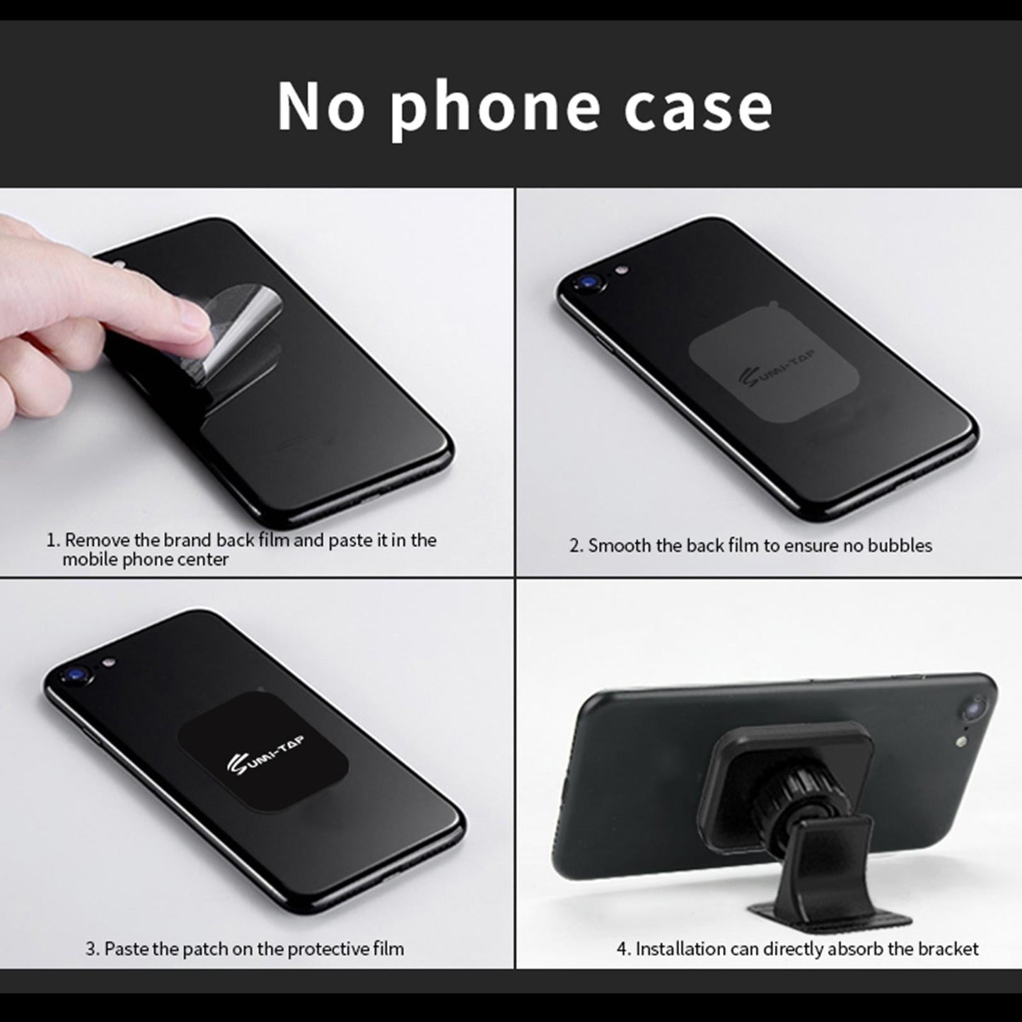 Sturdy Car Magnetic Mobile Phone Holder Dashboard Mount Stick-on Secure Fit Black