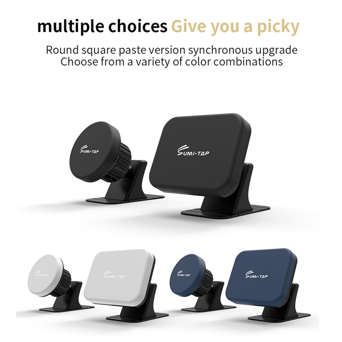 Sturdy Car Magnetic Mobile Phone Holder Dashboard Mount Stick-on Secure Fit Black