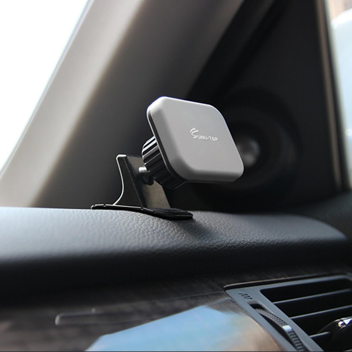 Sturdy Car Magnetic Mobile Phone Holder Dashboard Mount Stick-on Secure Fit Grey