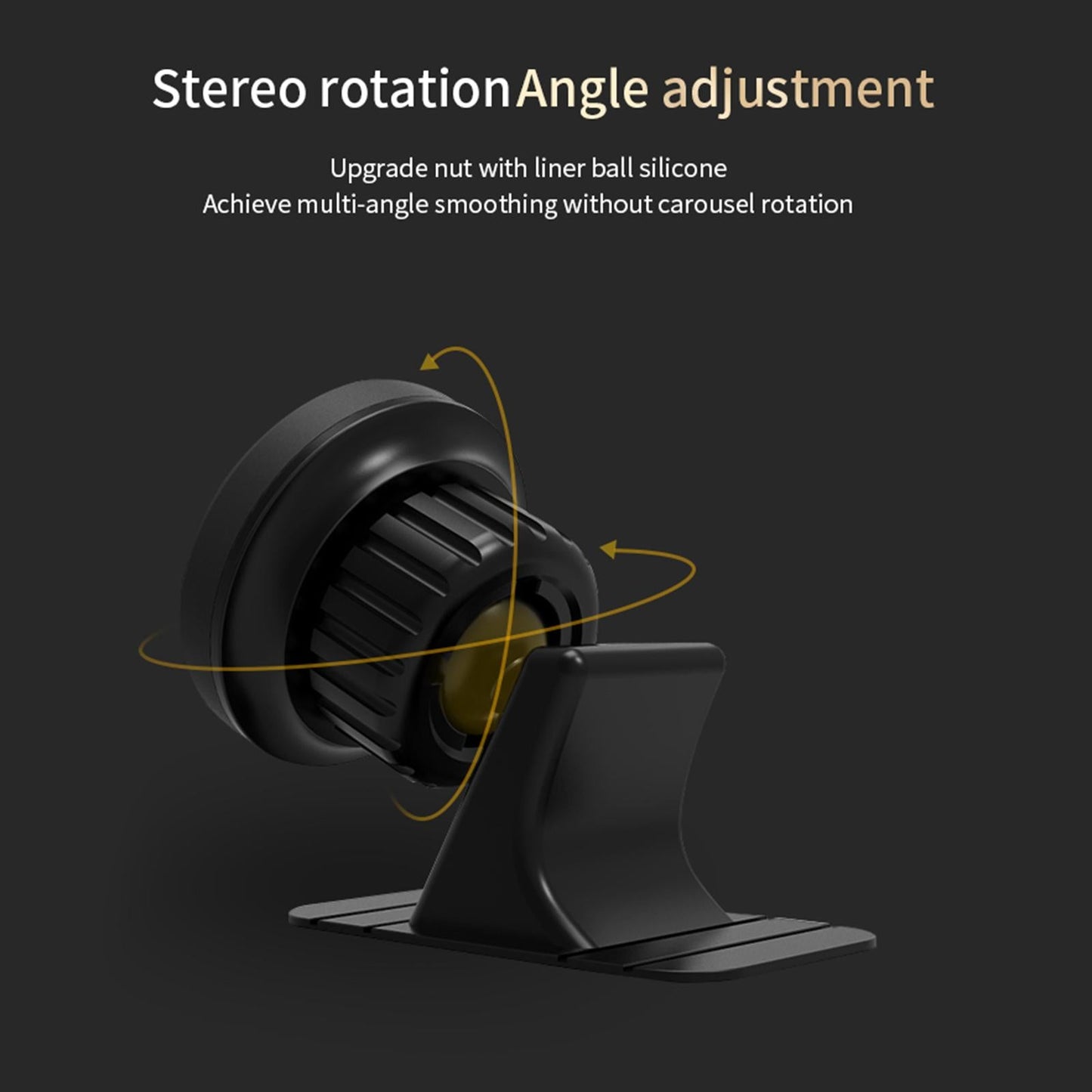 Sturdy Car Magnetic Mobile Phone Holder Dashboard Mount Stick-on Secure Fit Black Round