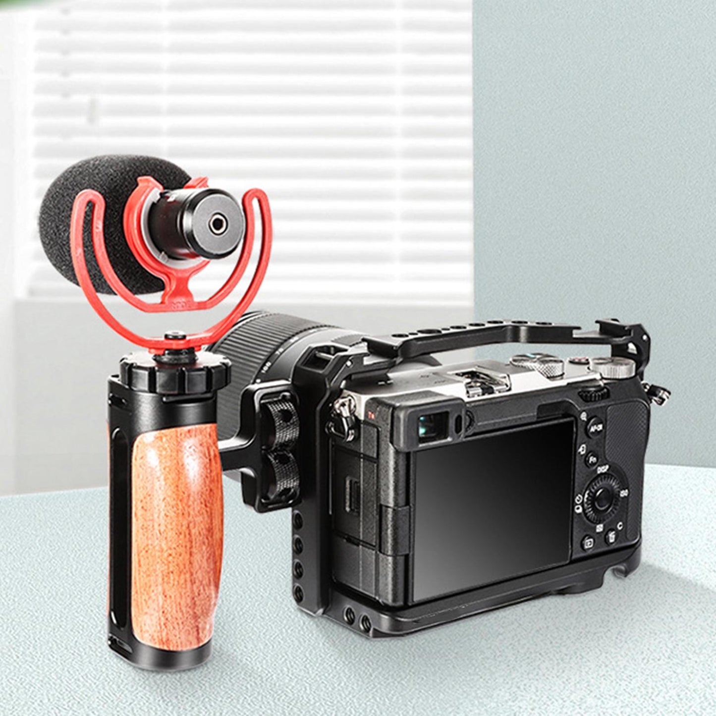 Universal Mini Camera Cage Side Handle Grip for Camera DSLR Built-in Wrench