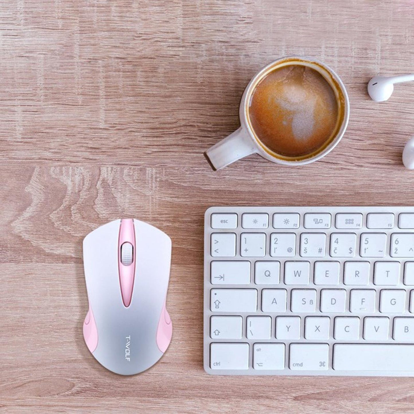 2.4GHz Mini Wireless Mouse 1200 DPI 3 Buttons for Windows for Study White