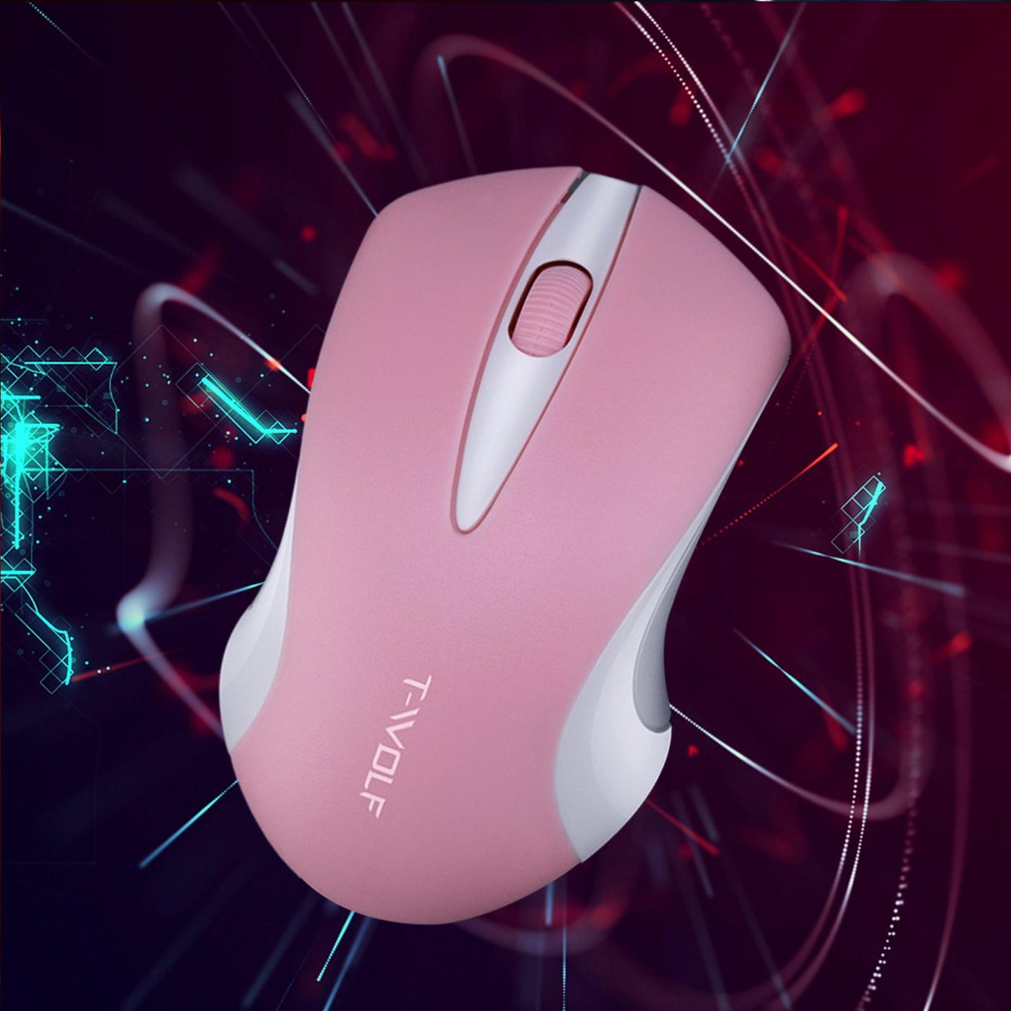 2.4GHz Mini Wireless Mouse 1200 DPI 3 Buttons for Windows for Study Pink