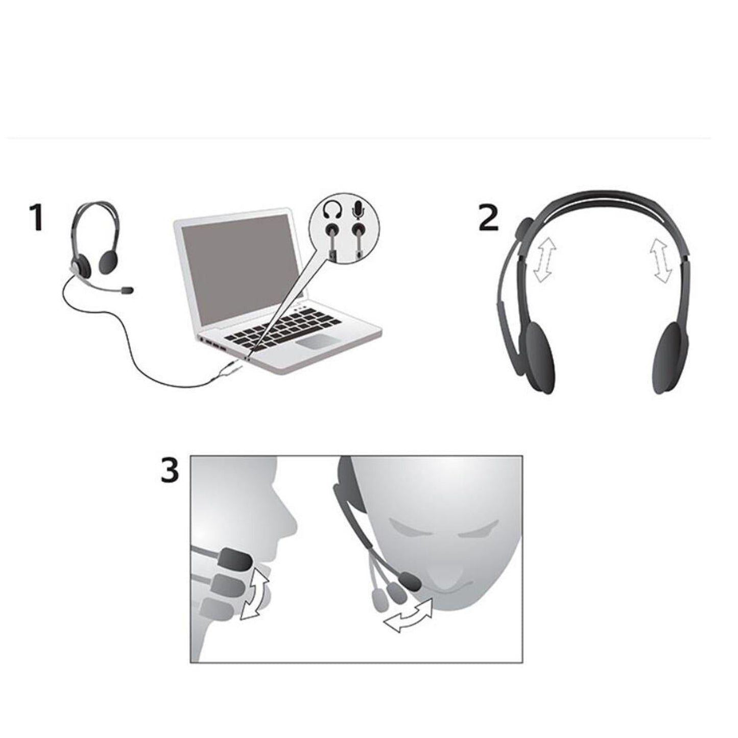 3.5mm Wired Headphone Exams Headset for Computer PC Education Call Center