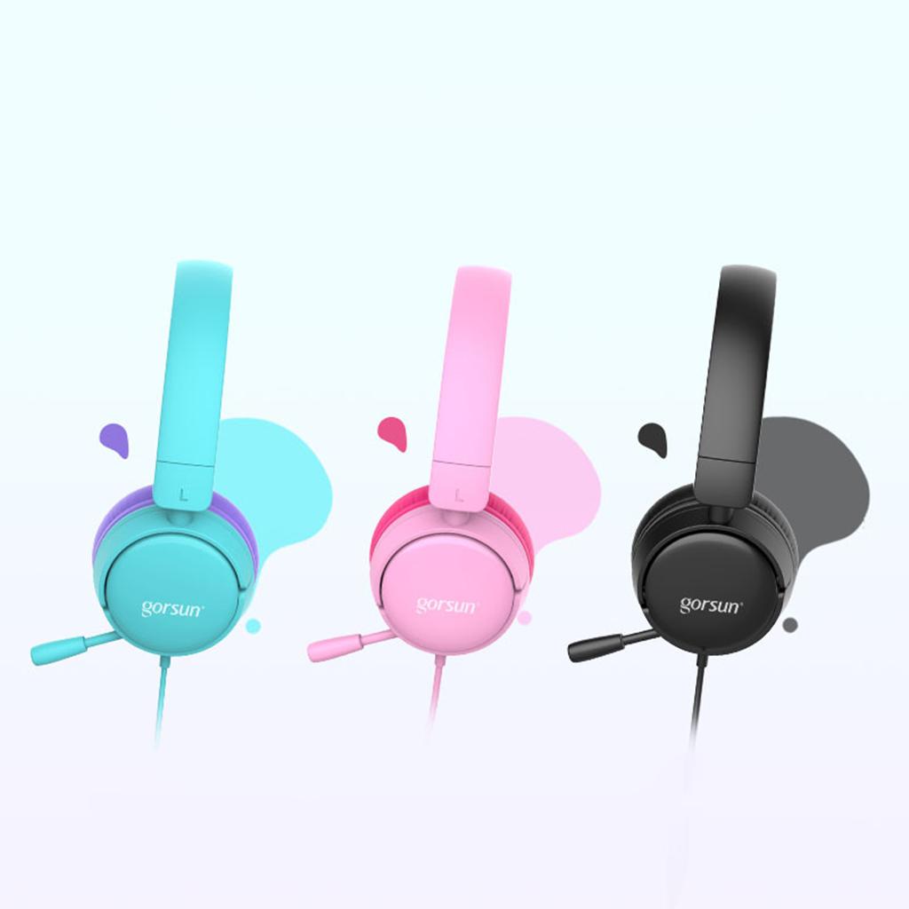 Over-Ear Headset Headphone Adjustable Noise Cancelling Lightweight Pink