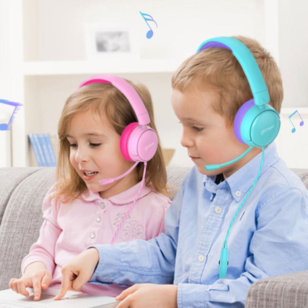 Over-Ear Headset Headphone Adjustable Noise Cancelling Lightweight Pink