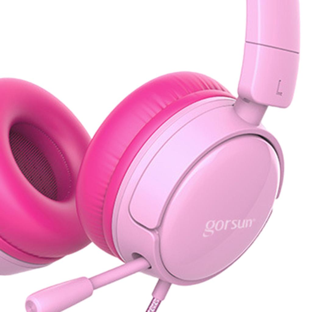 Over-Ear Headset Headphone Adjustable Noise Cancelling Lightweight Pink