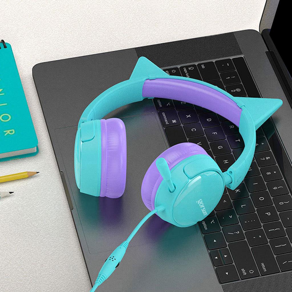 Over-Ear Headset Headphone Adjustable Noise Cancelling Lightweight Purple