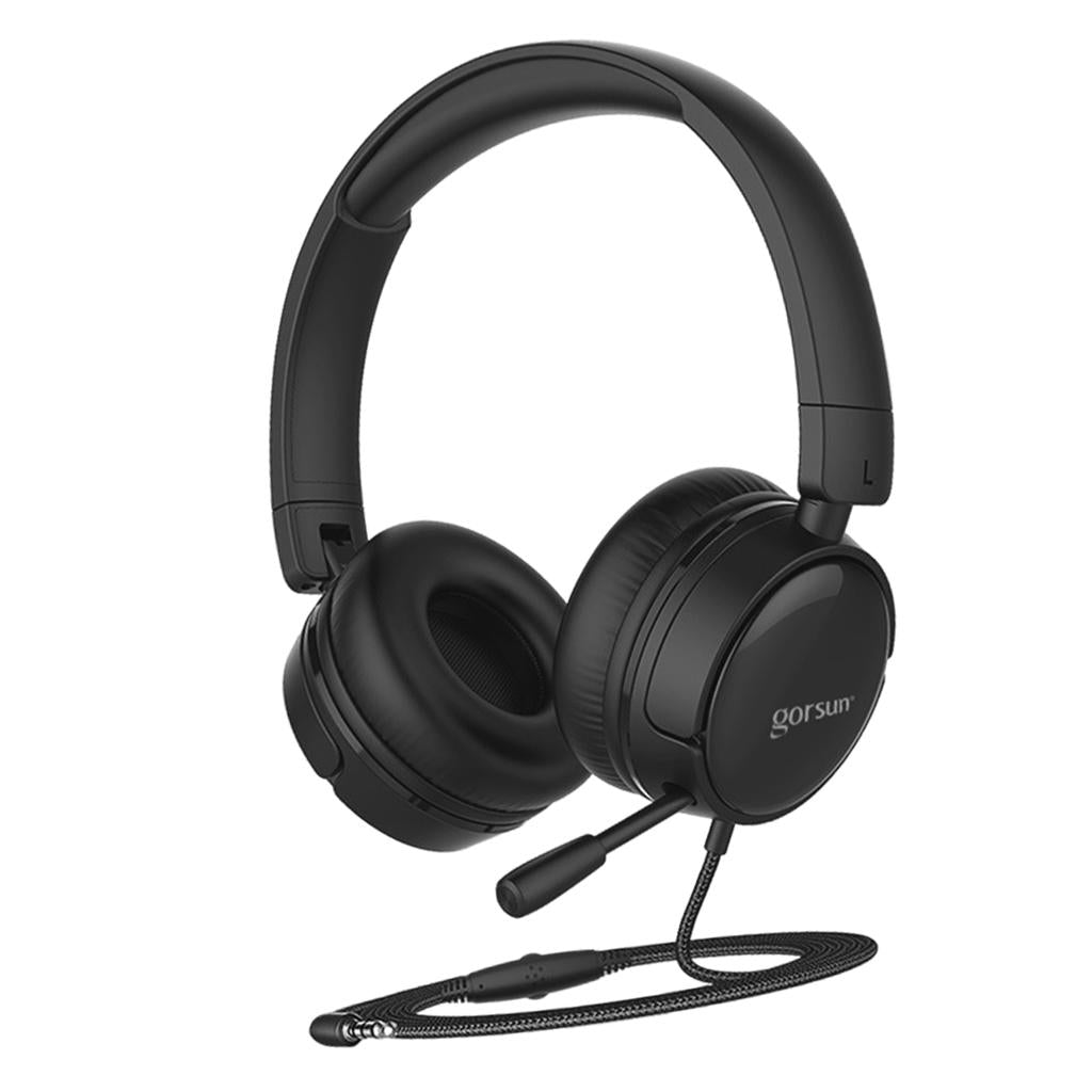 Over-Ear Headset Headphone Adjustable Noise Cancelling Lightweight Black