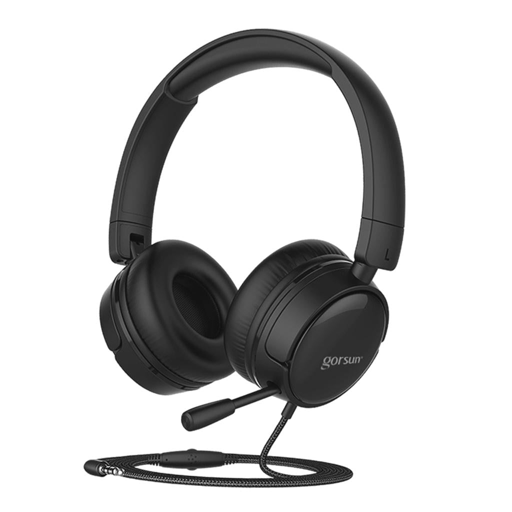 Over-Ear Headset Headphone Adjustable Noise Cancelling Lightweight Black