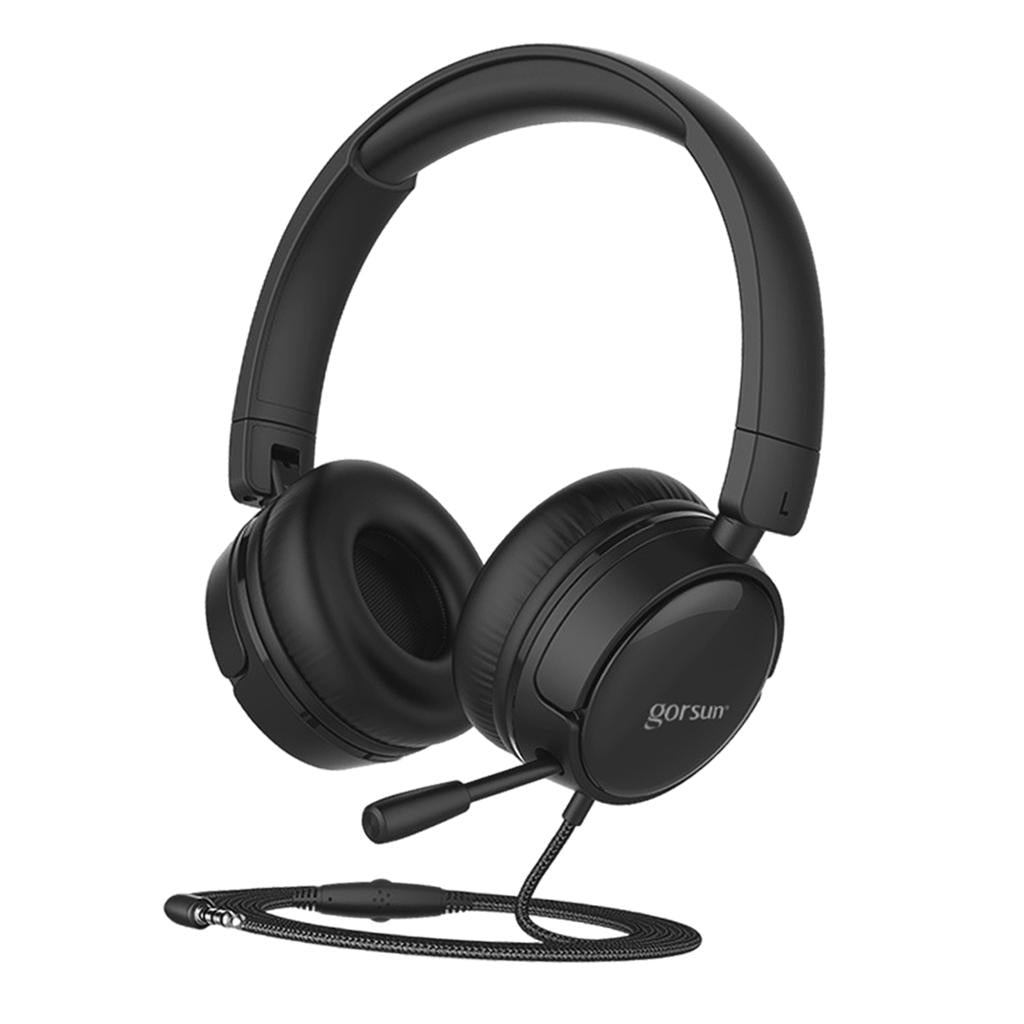 Over-Ear Headset Headphone Adjustable Noise Cancelling Lightweight Black