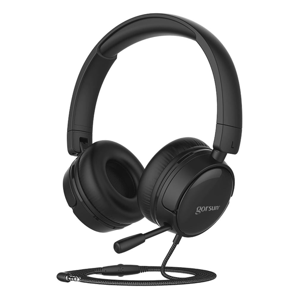 Over-Ear Headset Headphone Adjustable Noise Cancelling Lightweight Black