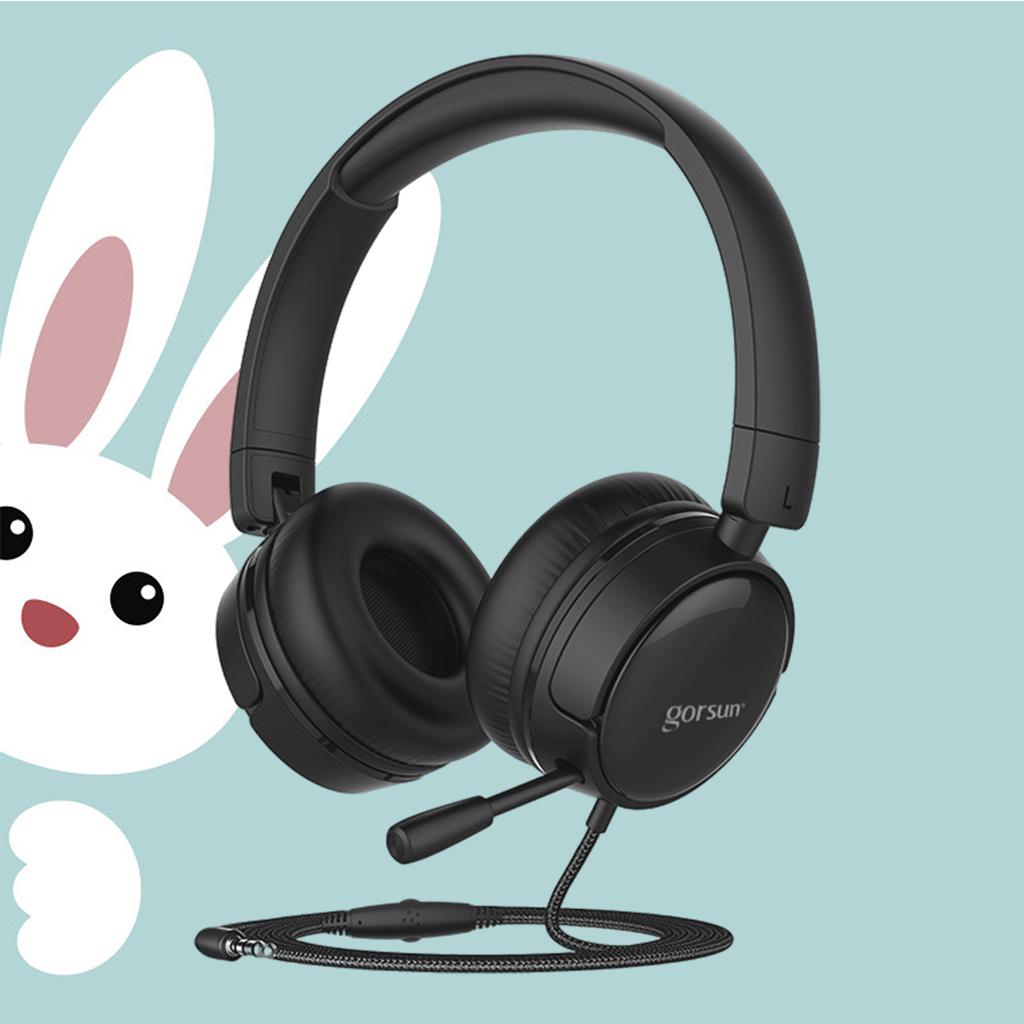 Over-Ear Headset Headphone Adjustable Noise Cancelling Lightweight Black