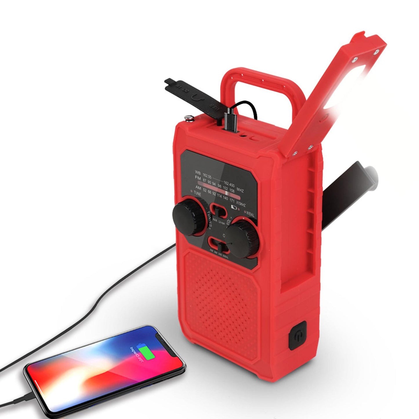 Emergency Solar Hand Crank Radio Portable Power Bank USB Charger SOS Alarm