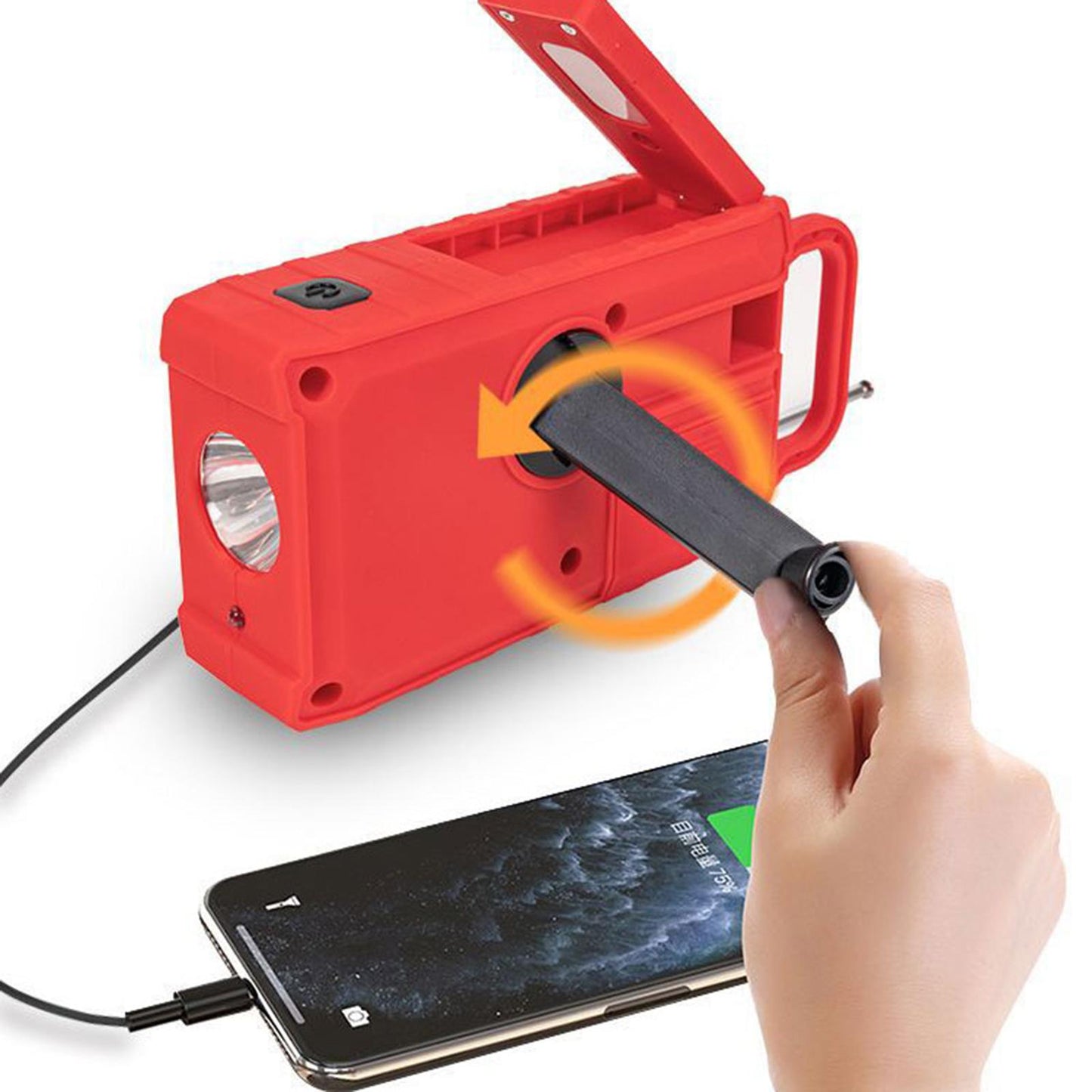 Emergency Solar Hand Crank Radio Portable Power Bank USB Charger SOS Alarm