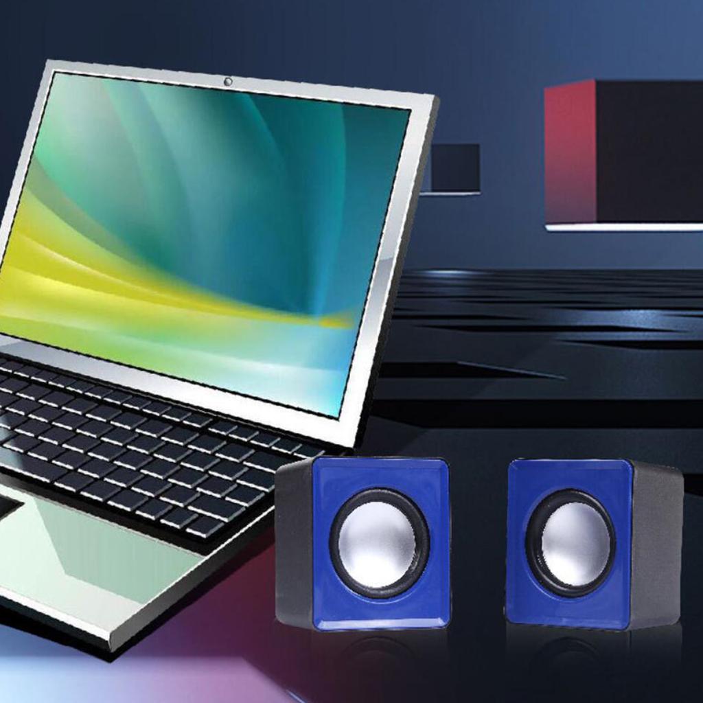 Mini Computer Speakers Stereo2.0 Subwoofer for Home Use Office Tablet Red