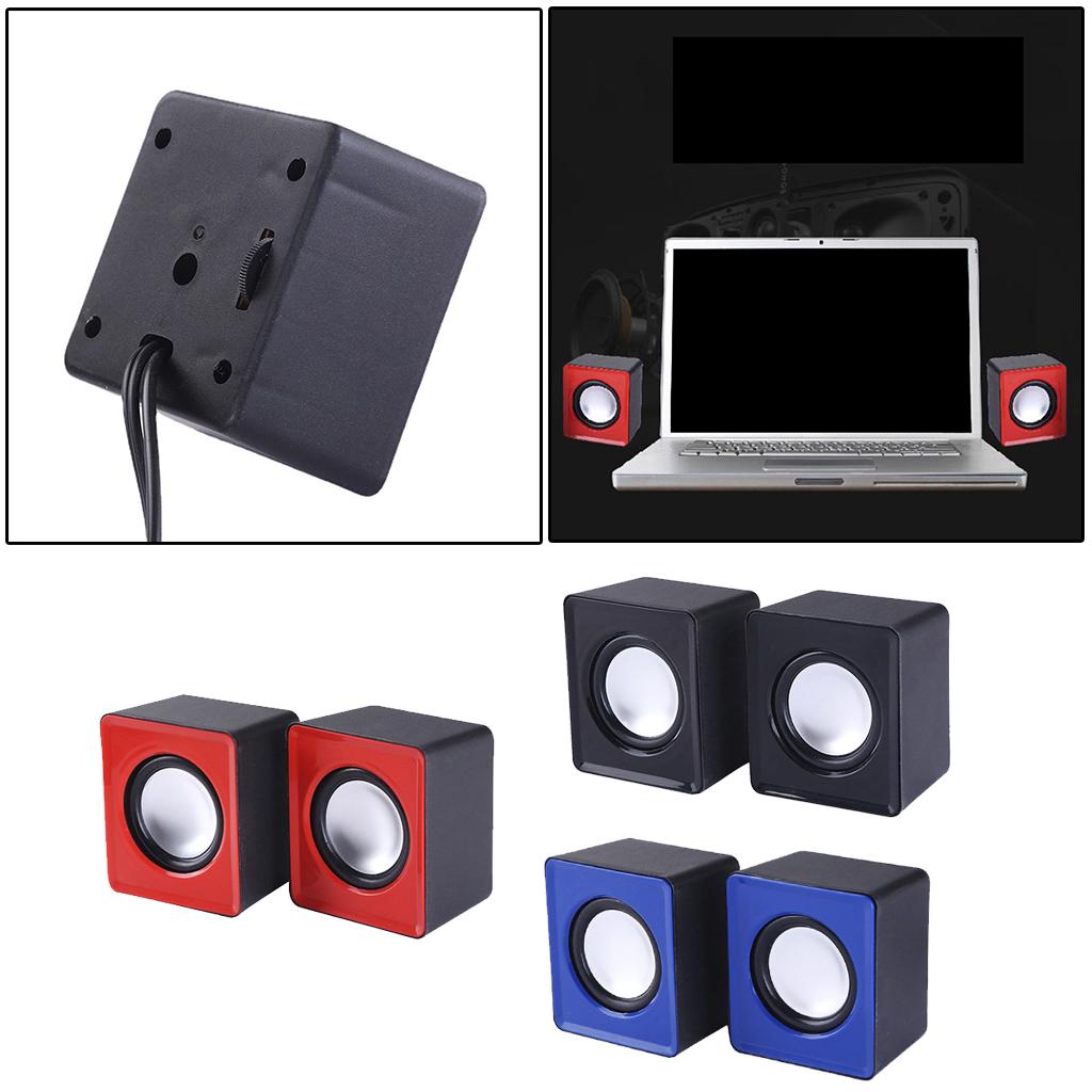 Mini Computer Speakers Stereo2.0 Subwoofer for Home Use Office Tablet Red