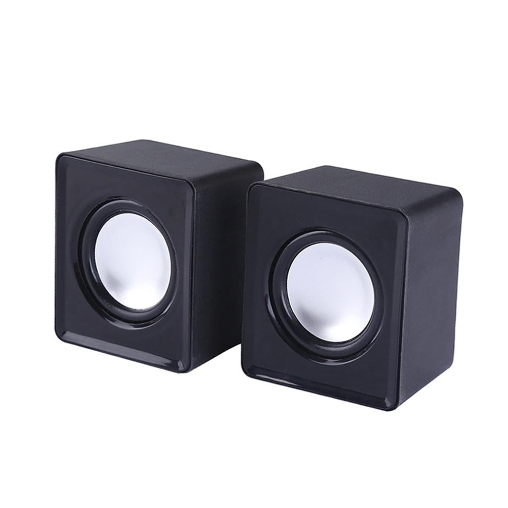 Mini Computer Speakers Stereo2.0 Subwoofer for Home Use Office Tablet Black