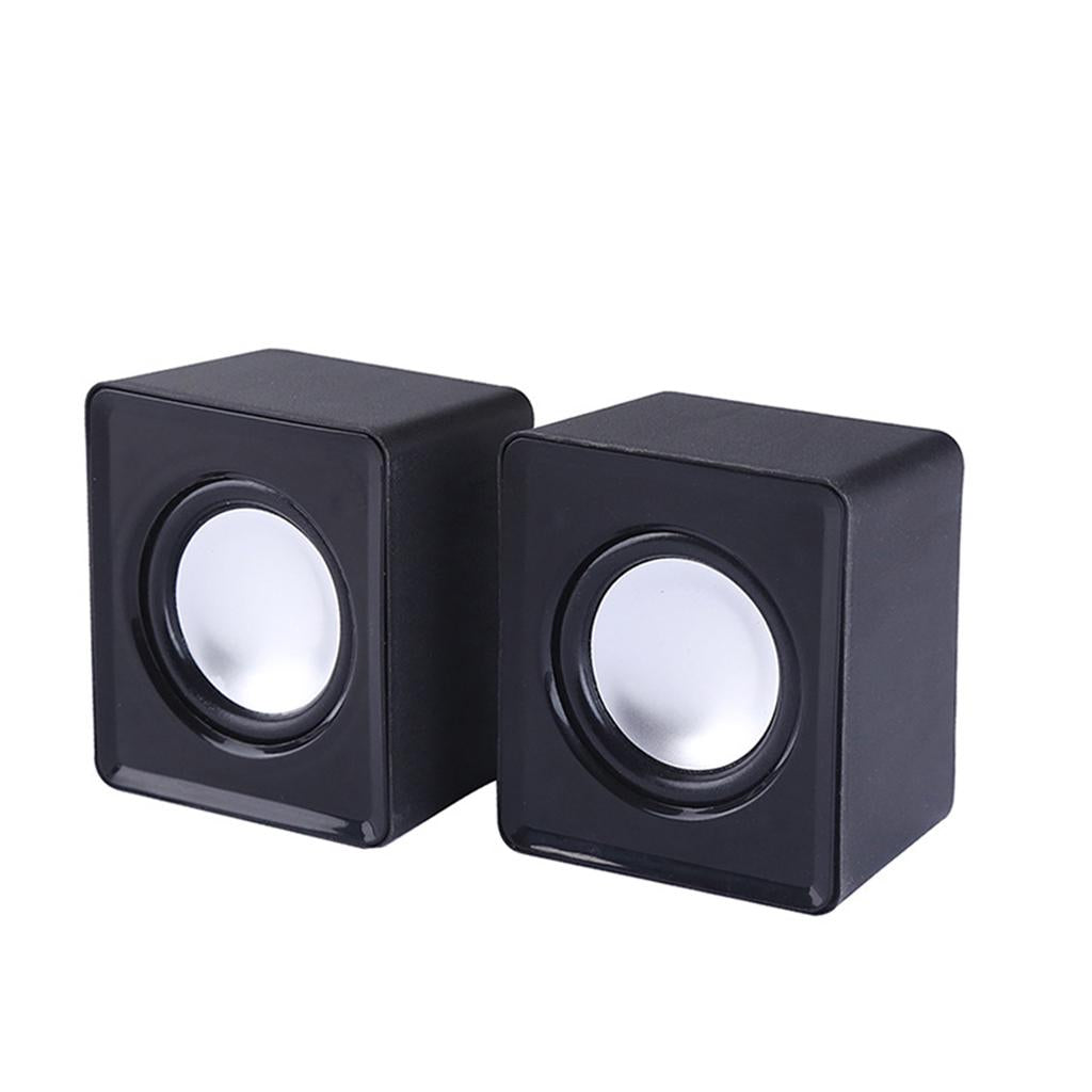 Mini Computer Speakers Stereo2.0 Subwoofer for Home Use Office Tablet Black