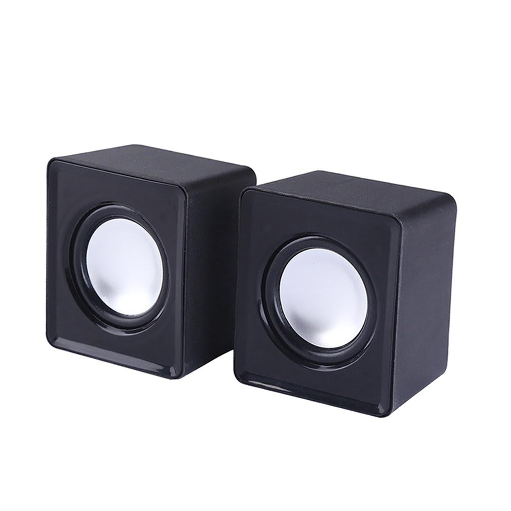 Mini Computer Speakers Stereo2.0 Subwoofer for Home Use Office Tablet Black
