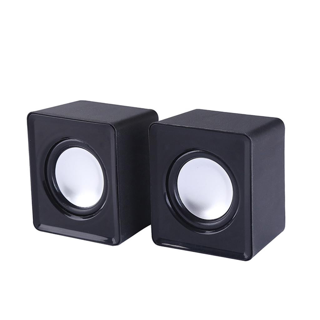 Mini Computer Speakers Stereo2.0 Subwoofer for Home Use Office Tablet Black