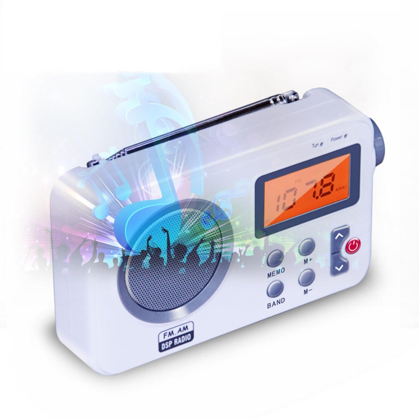 Portable AM LCD Display Big Speaker Earphone Plug for Gift Home Office