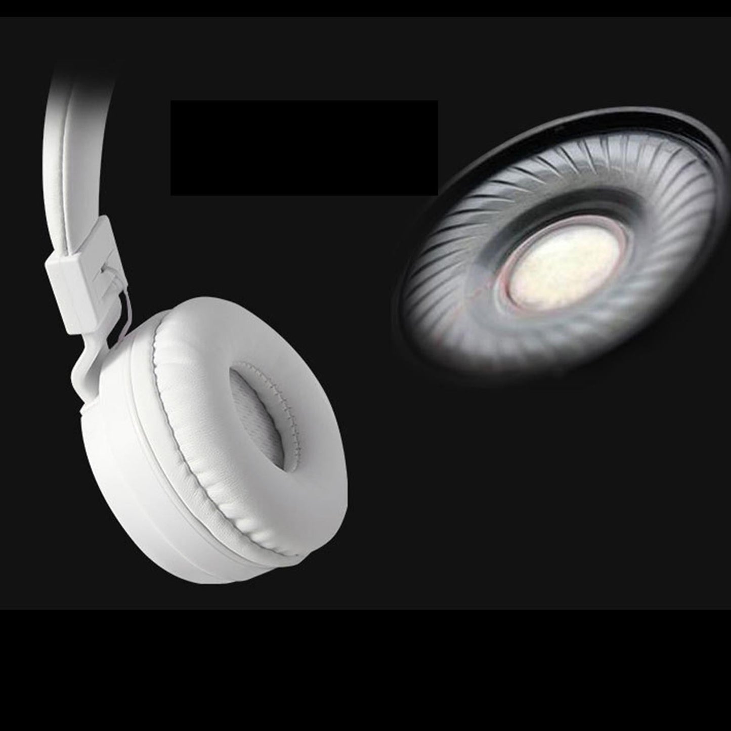 Over-Ear Headphone 3.5mm Foldable for Recording Cellphone Office Comfortable White