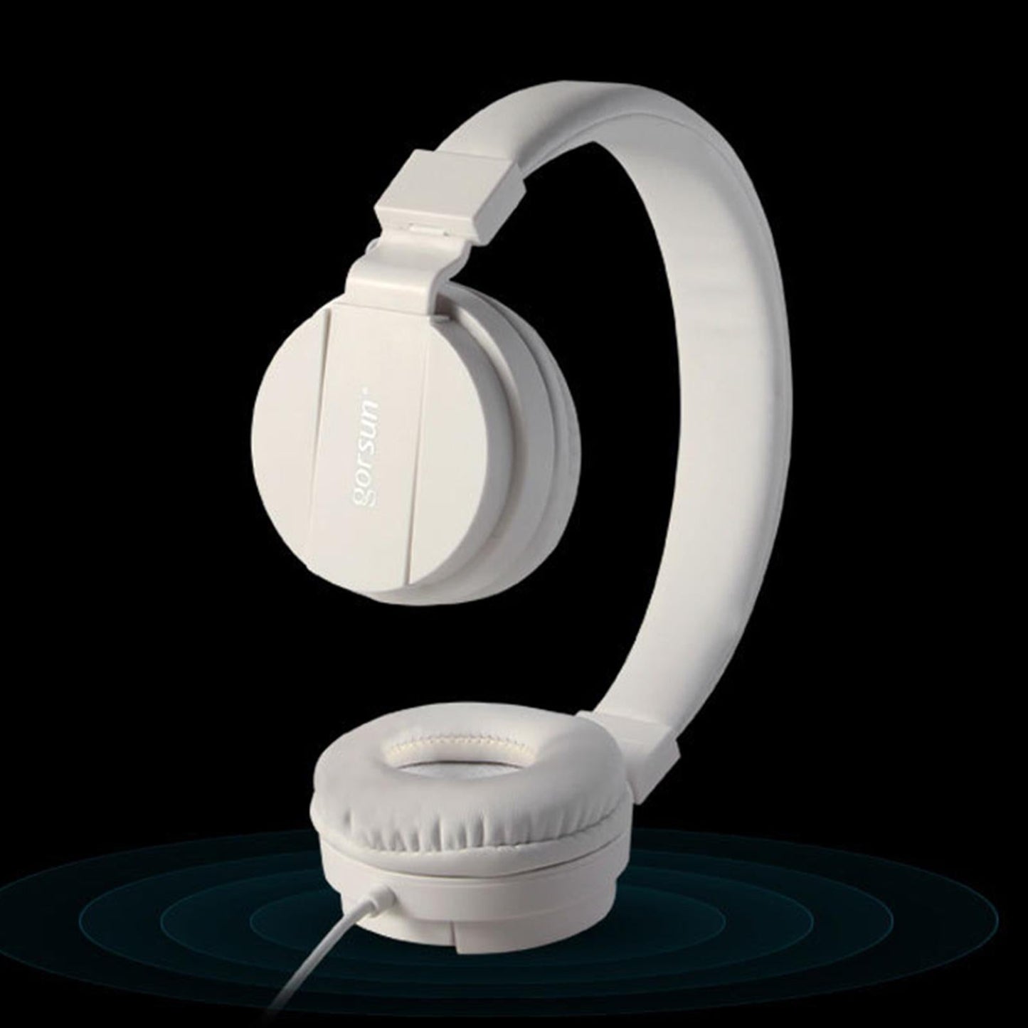Over-Ear Headphone 3.5mm Foldable for Recording Cellphone Office Comfortable White
