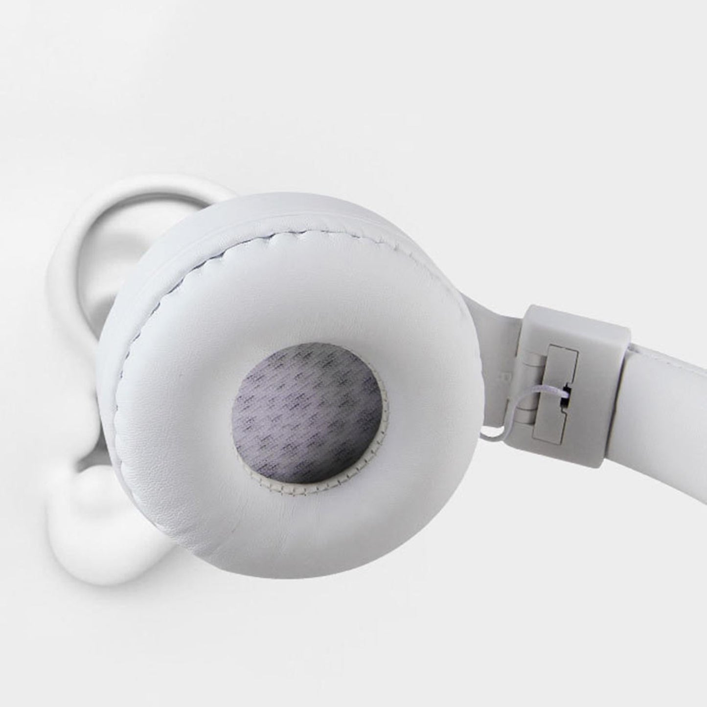 Over-Ear Headphone 3.5mm Foldable for Recording Cellphone Office Comfortable White