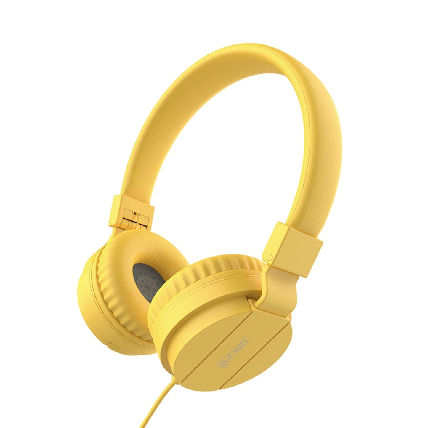 Over-Ear Headphone 3.5mm Foldable for Recording Cellphone Office Comfortable Yellow