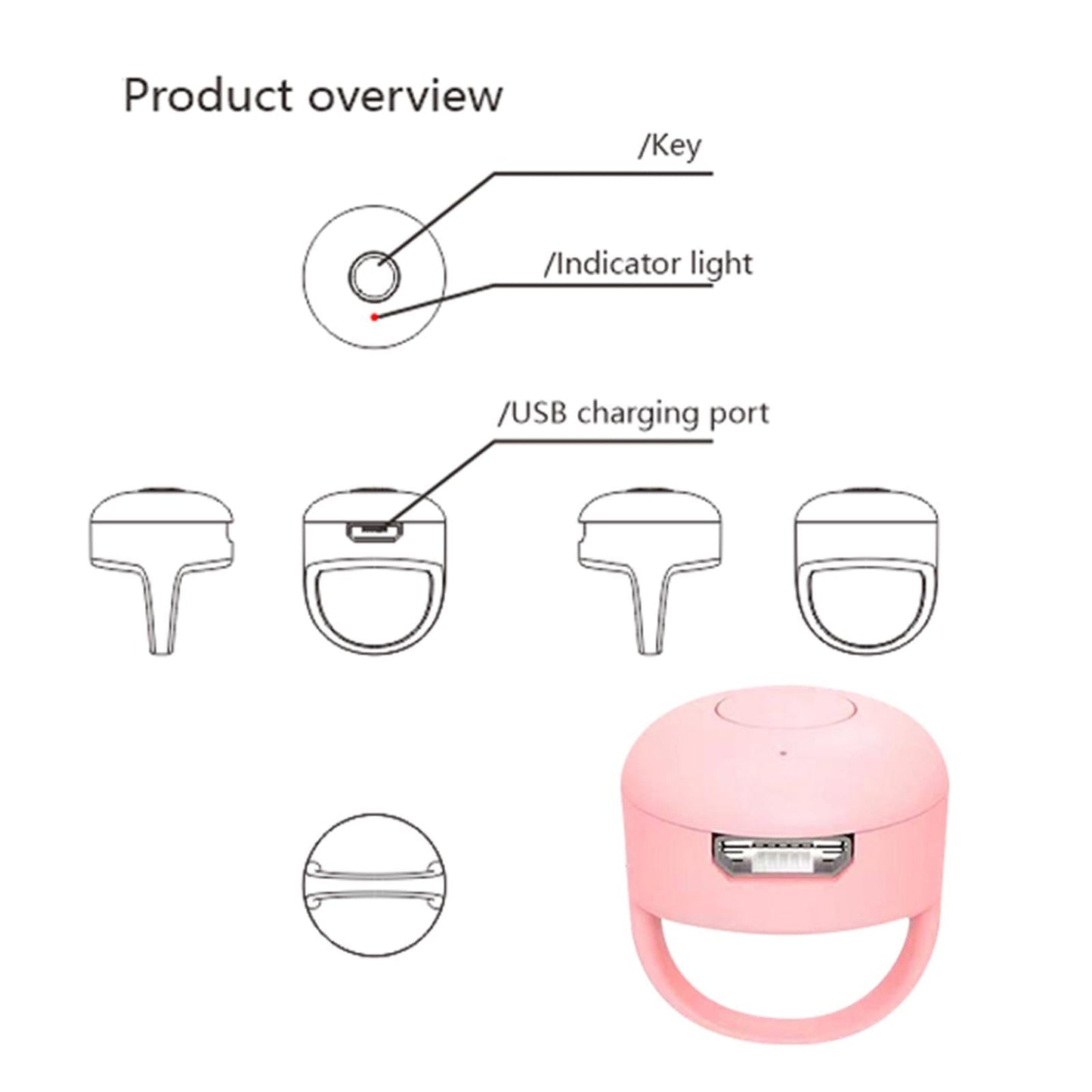 Bluetooth Give a Like Page Turner Remote Operation 10M for Smartphone pink