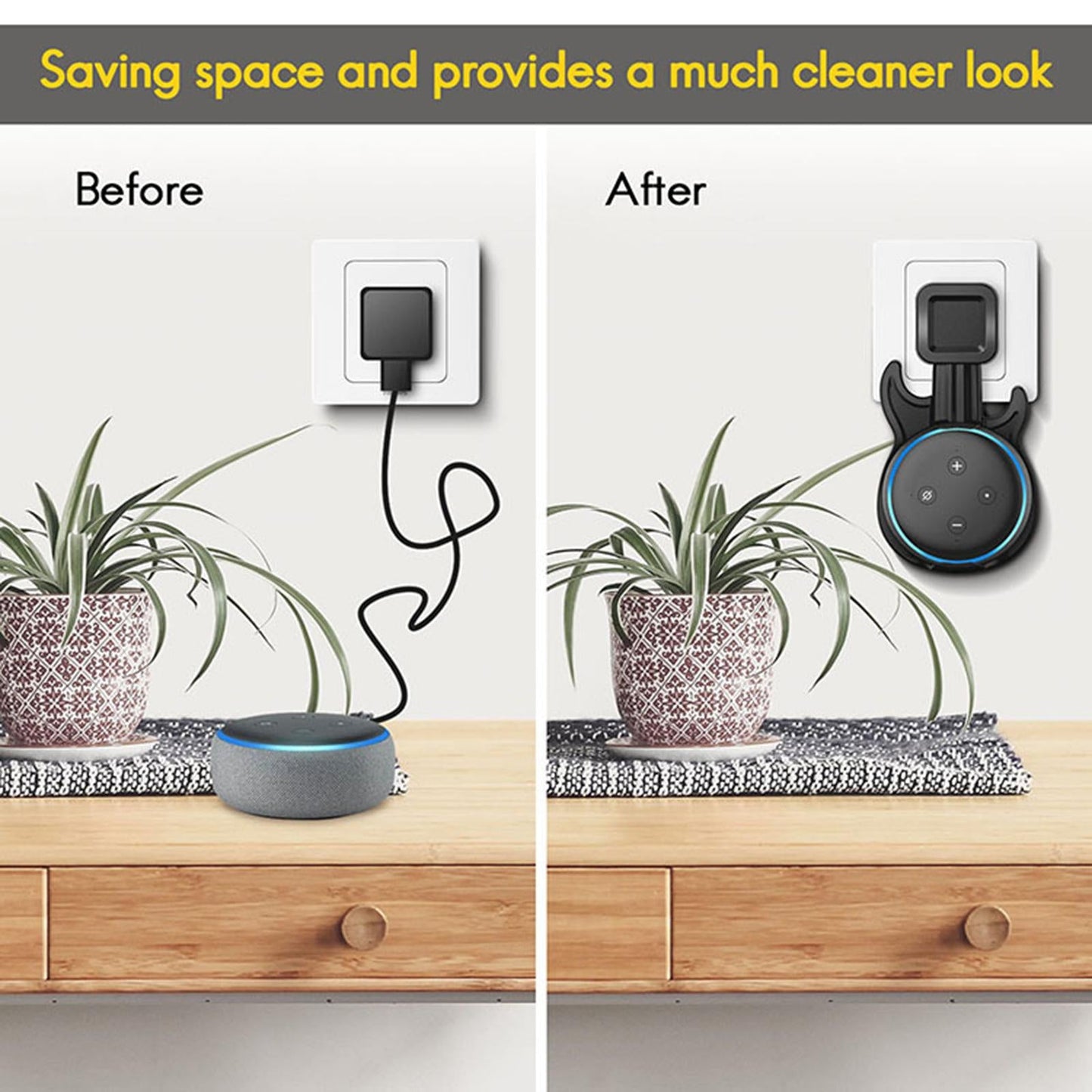 Wall Mount Stand Holder for Echo Dot 3rd Smart Speakers for Bedroom