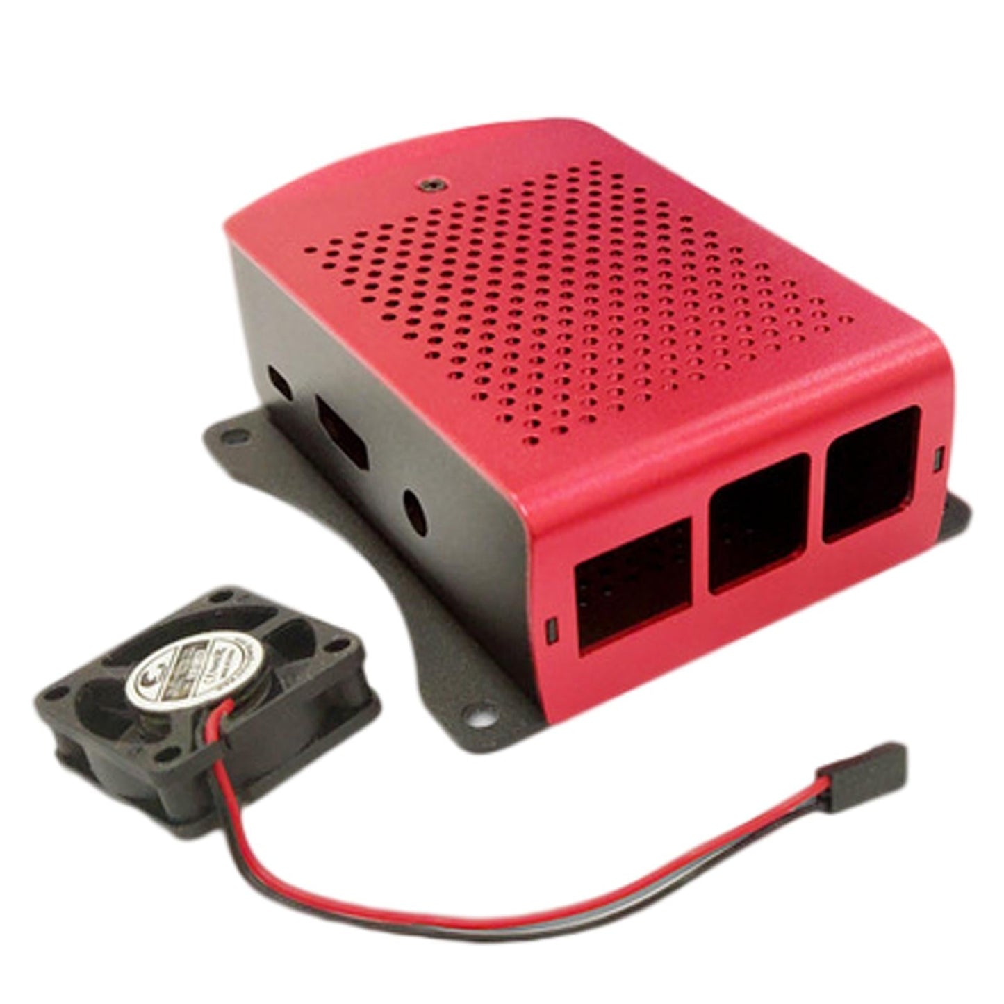 Computer Case Protective Shell for Raspberry Pi4 Lightweight Red with fan