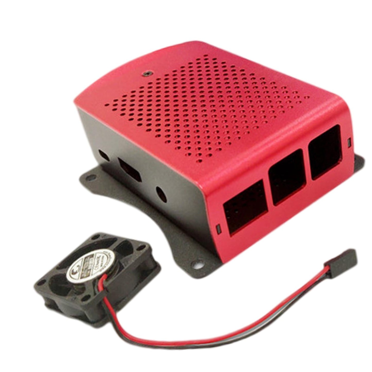 Computer Case Protective Shell for Raspberry Pi4 Lightweight Red with fan