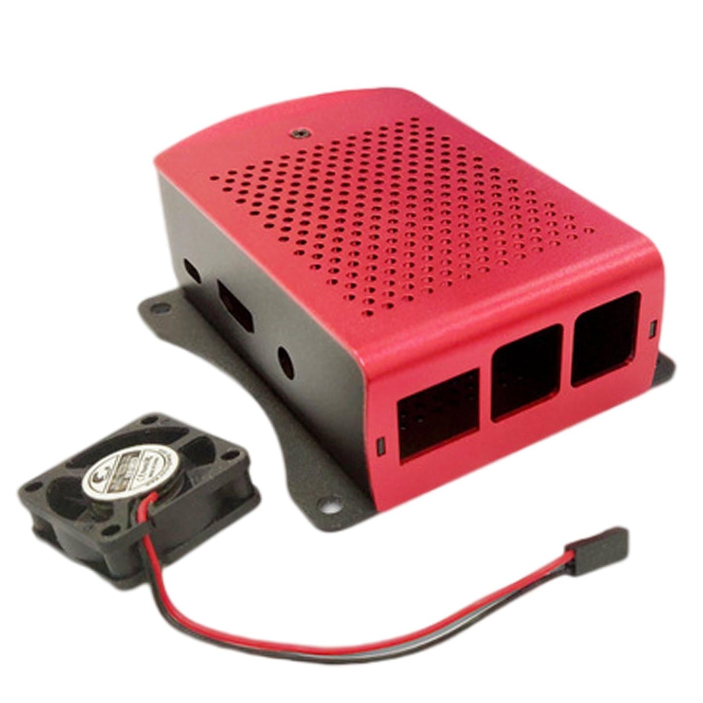 Computer Case Protective Shell for Raspberry Pi4 Lightweight Red with fan