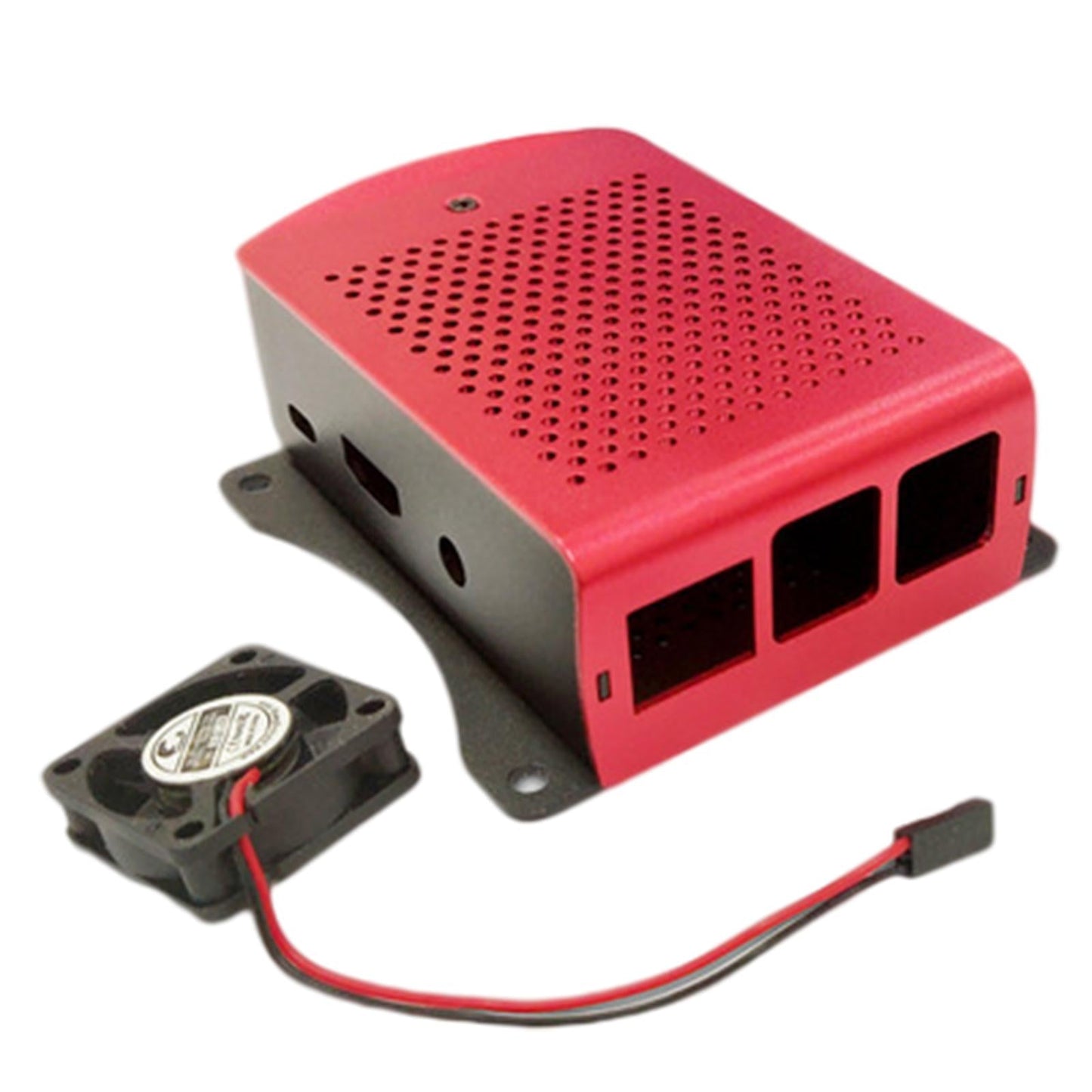 Computer Case Protective Shell for Raspberry Pi4 Lightweight Red with fan