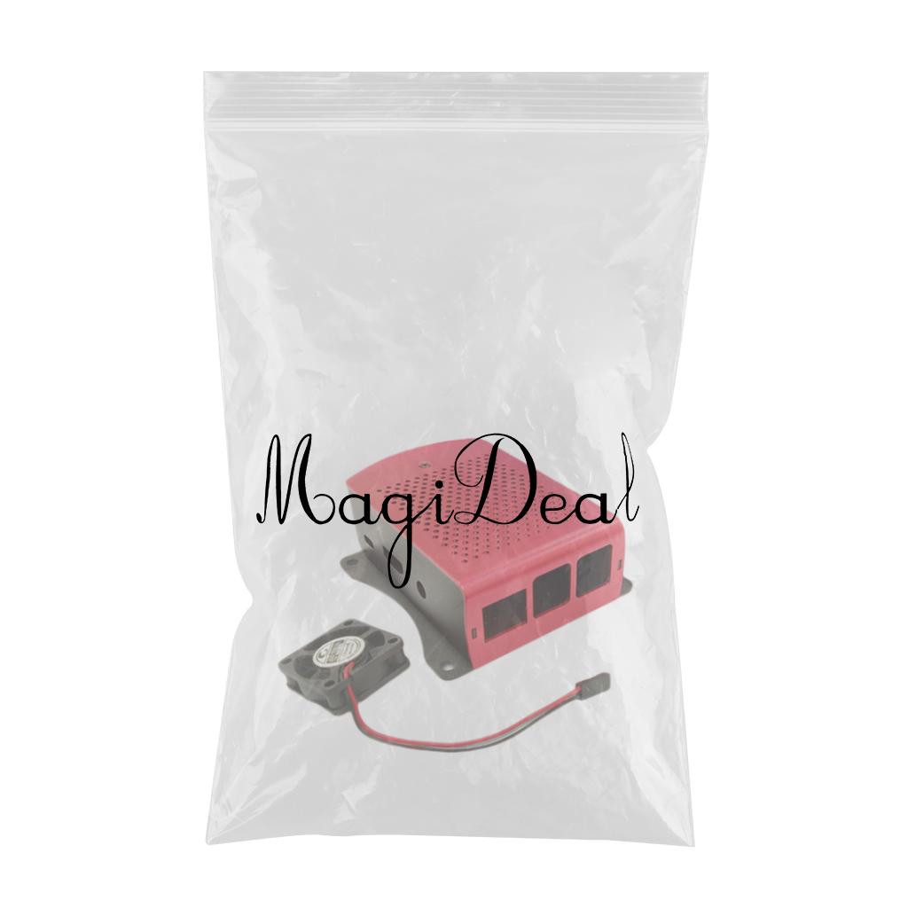 Computer Case Protective Shell for Raspberry Pi4 Lightweight Red with fan