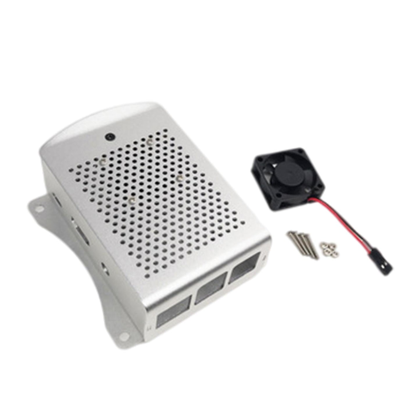 Computer Case Protective Shell for Raspberry Pi4 Lightweight Silver with fan
