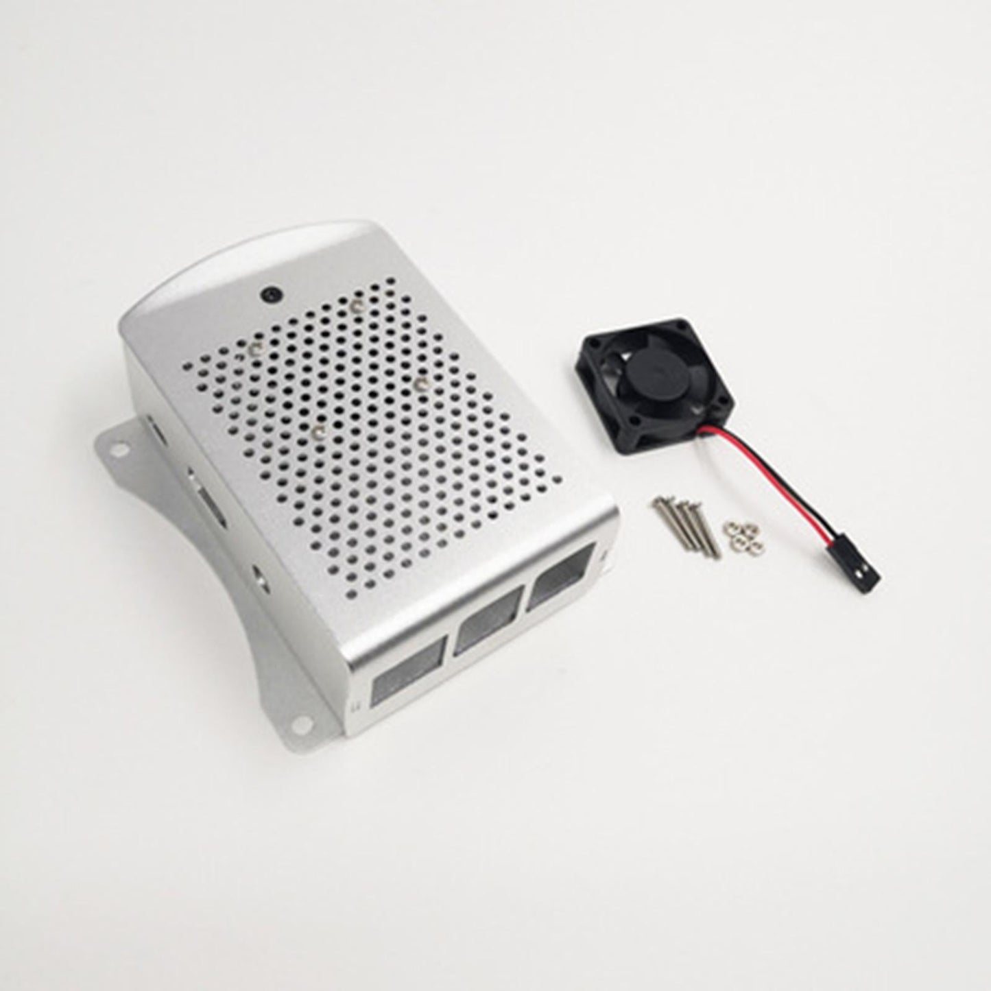 Computer Case Protective Shell for Raspberry Pi4 Lightweight Silver with fan