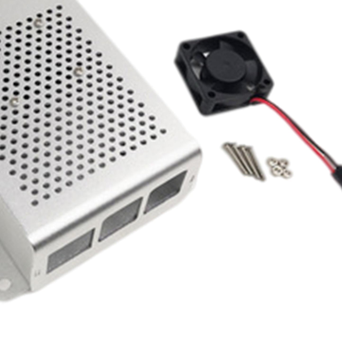 Computer Case Protective Shell for Raspberry Pi4 Lightweight Silver with fan