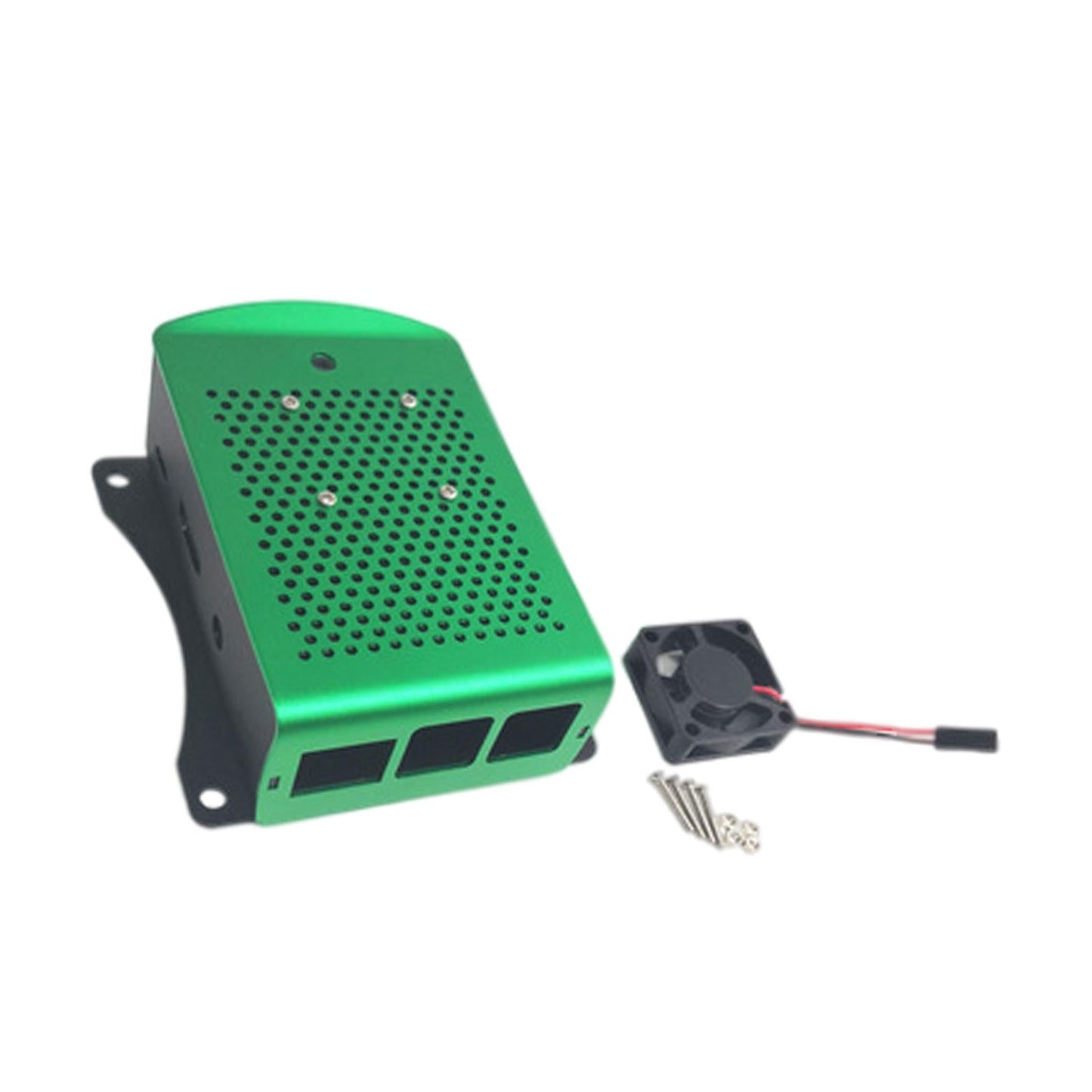 Computer Case Protective Shell for Raspberry Pi4 Lightweight Green with fan