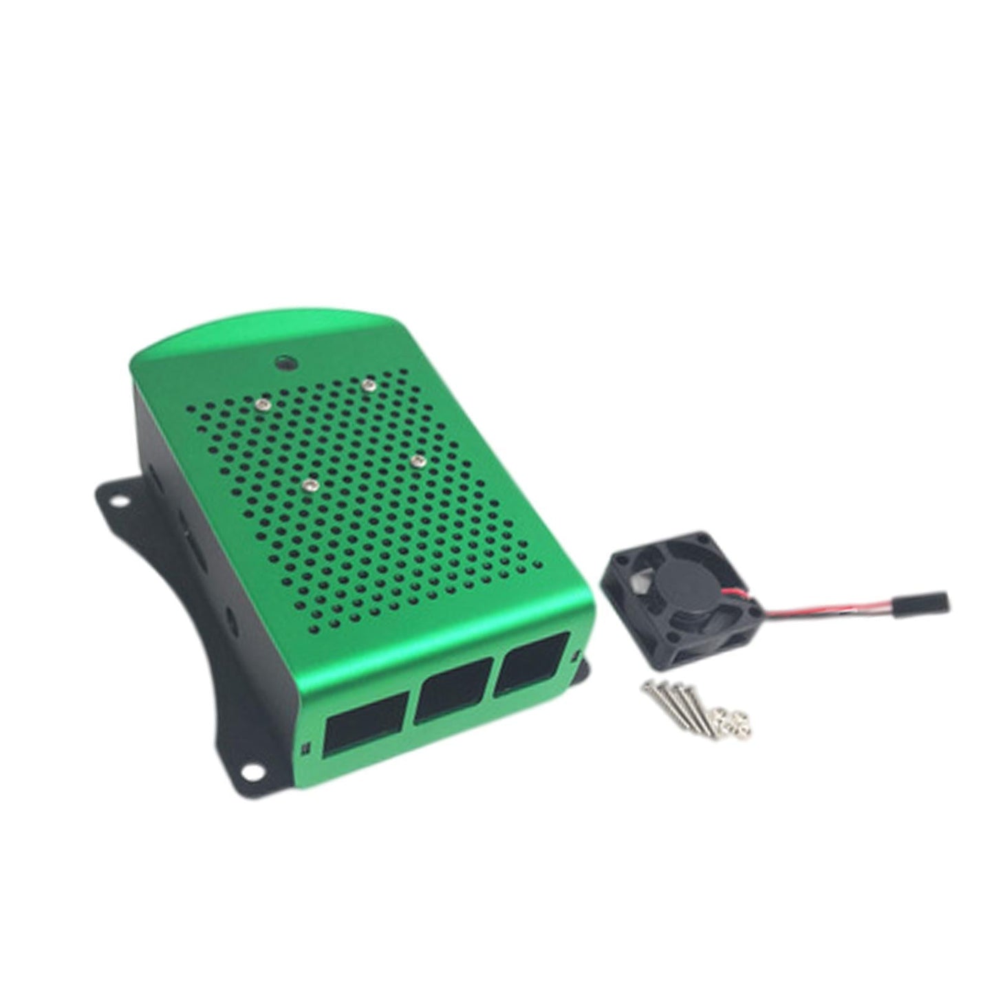 Computer Case Protective Shell for Raspberry Pi4 Lightweight Green with fan